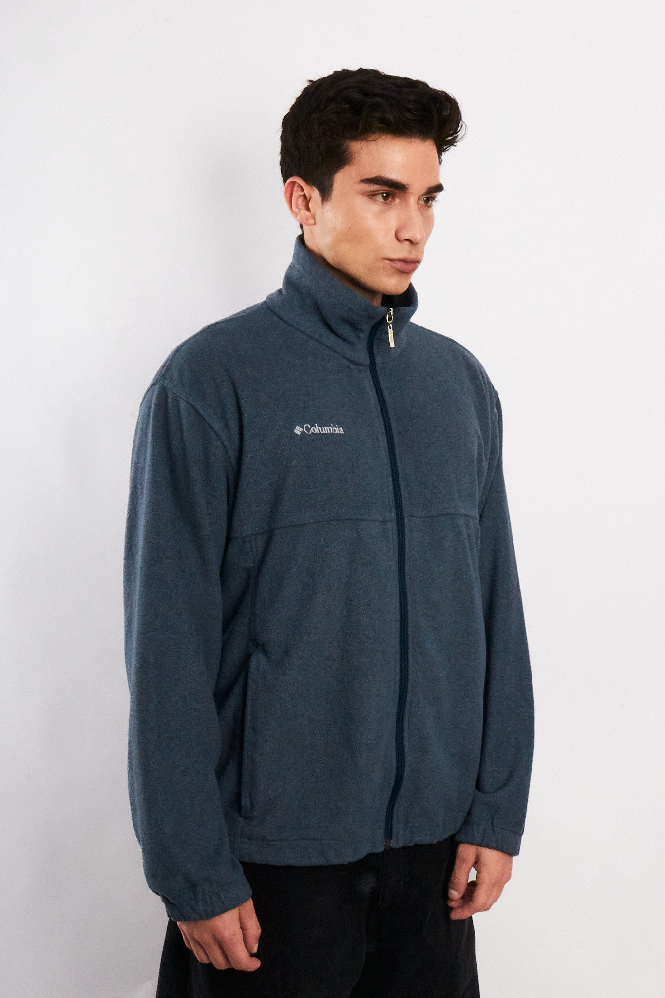 Vintage Columbia Steel Blue Fleece Jacket (M)