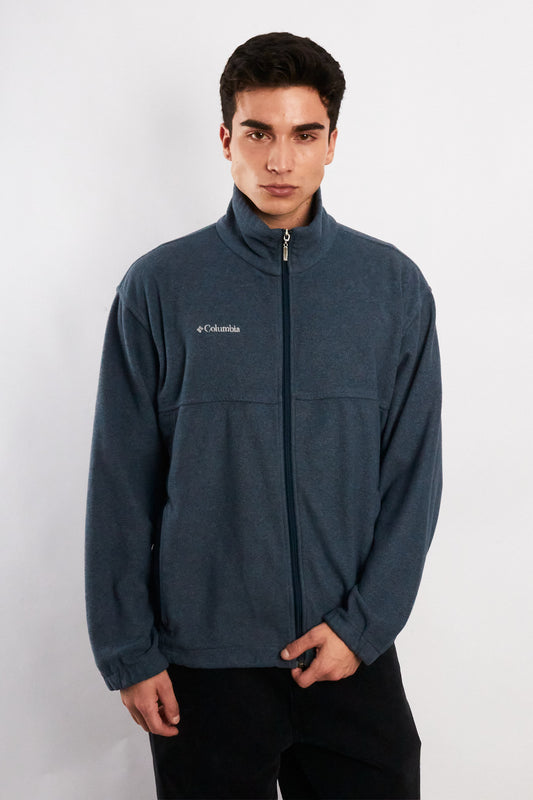 Vintage Columbia Steel Blue Fleece Jacket (M)