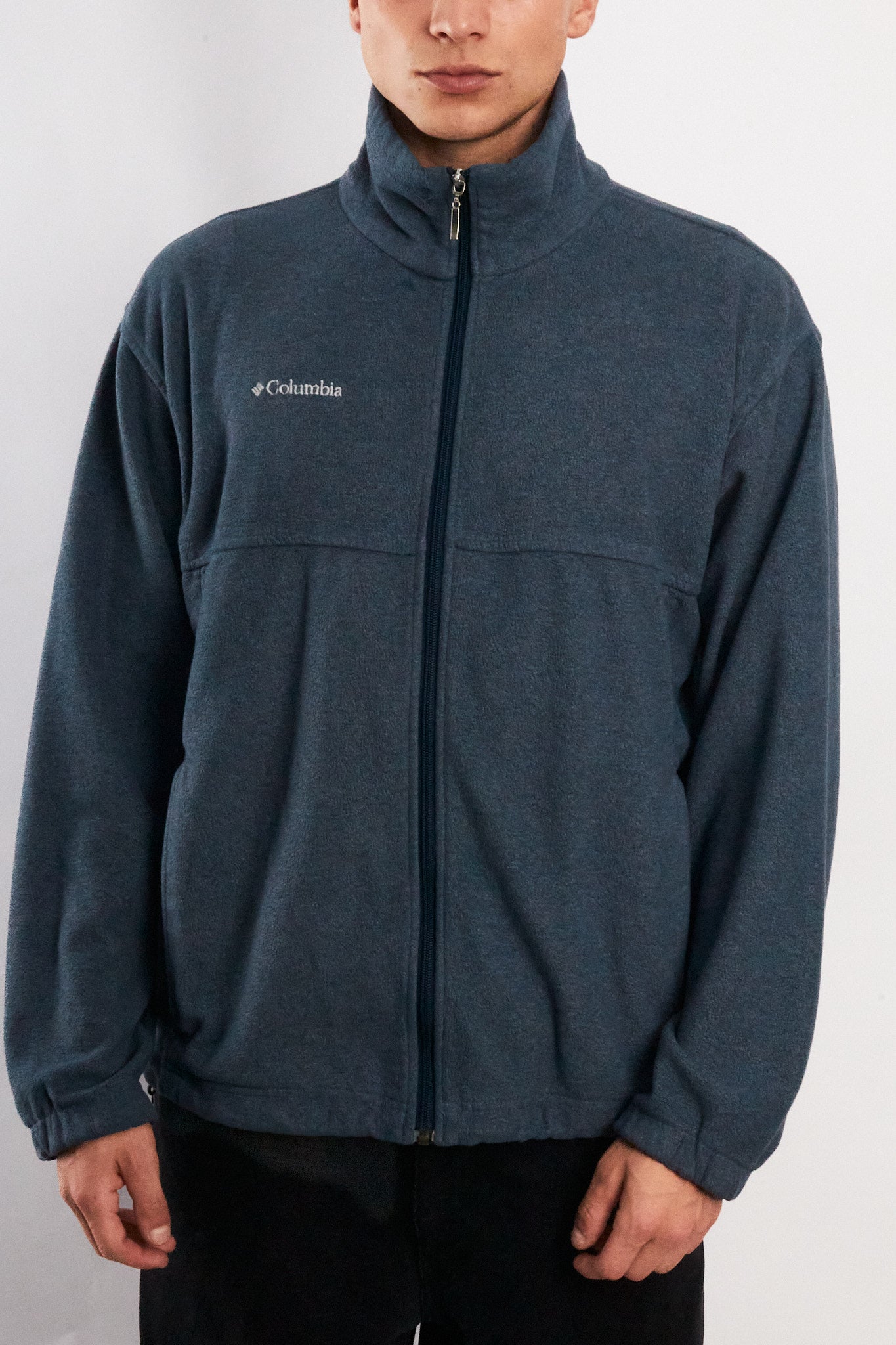 Vintage Columbia Steel Blue Fleece Jacket (M)