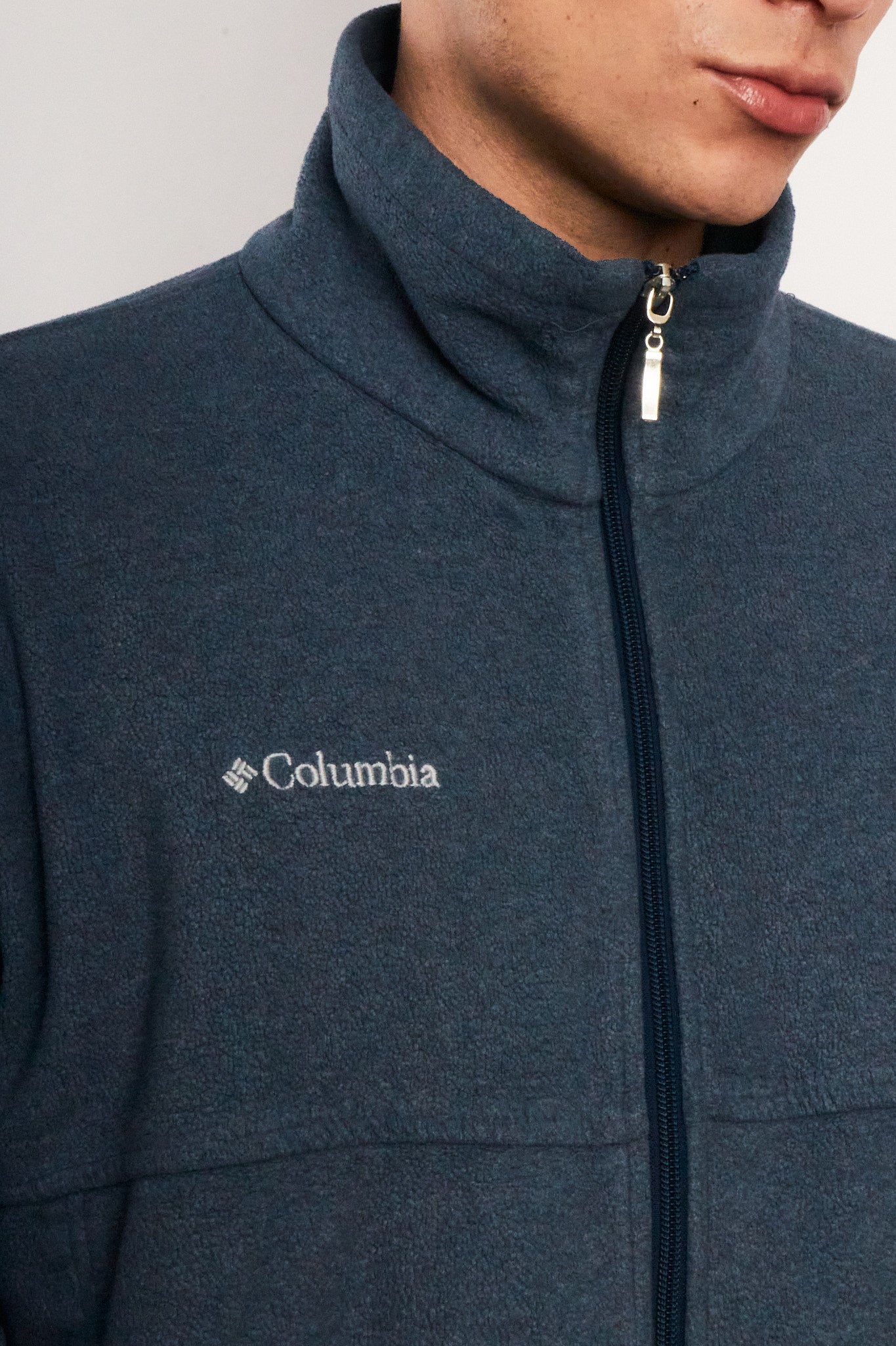 Vintage Columbia Steel Blue Fleece Jacket (M)