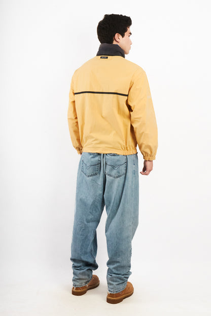 2000 Vintage Nautica NS-83 Light Yellow Striped Jacket (S/M)
