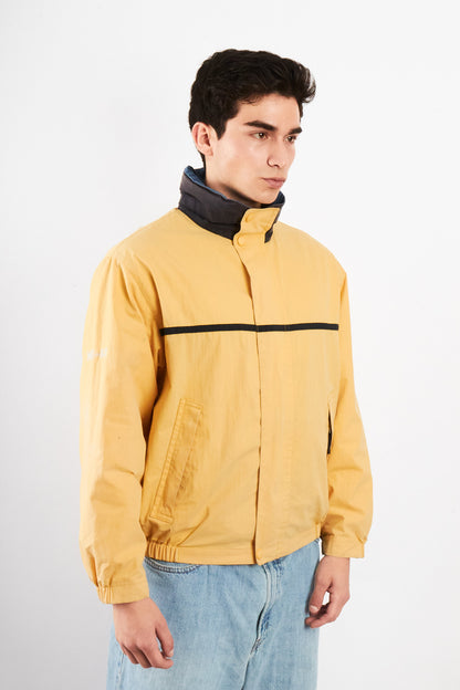 2000 Vintage Nautica NS-83 Light Yellow Striped Jacket (S/M)
