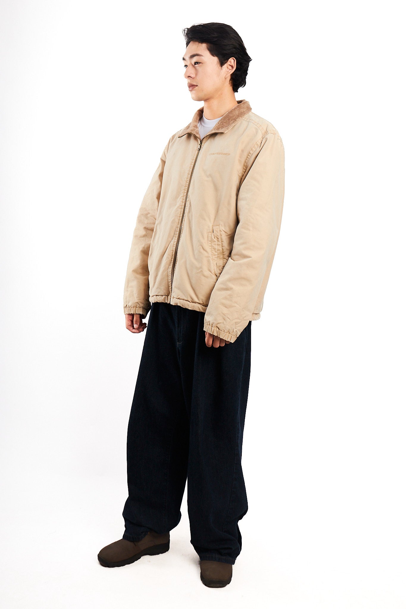 2000 Vintage Tommy Hilfiger Beige Sherpa Quilted Jacket (M/L)