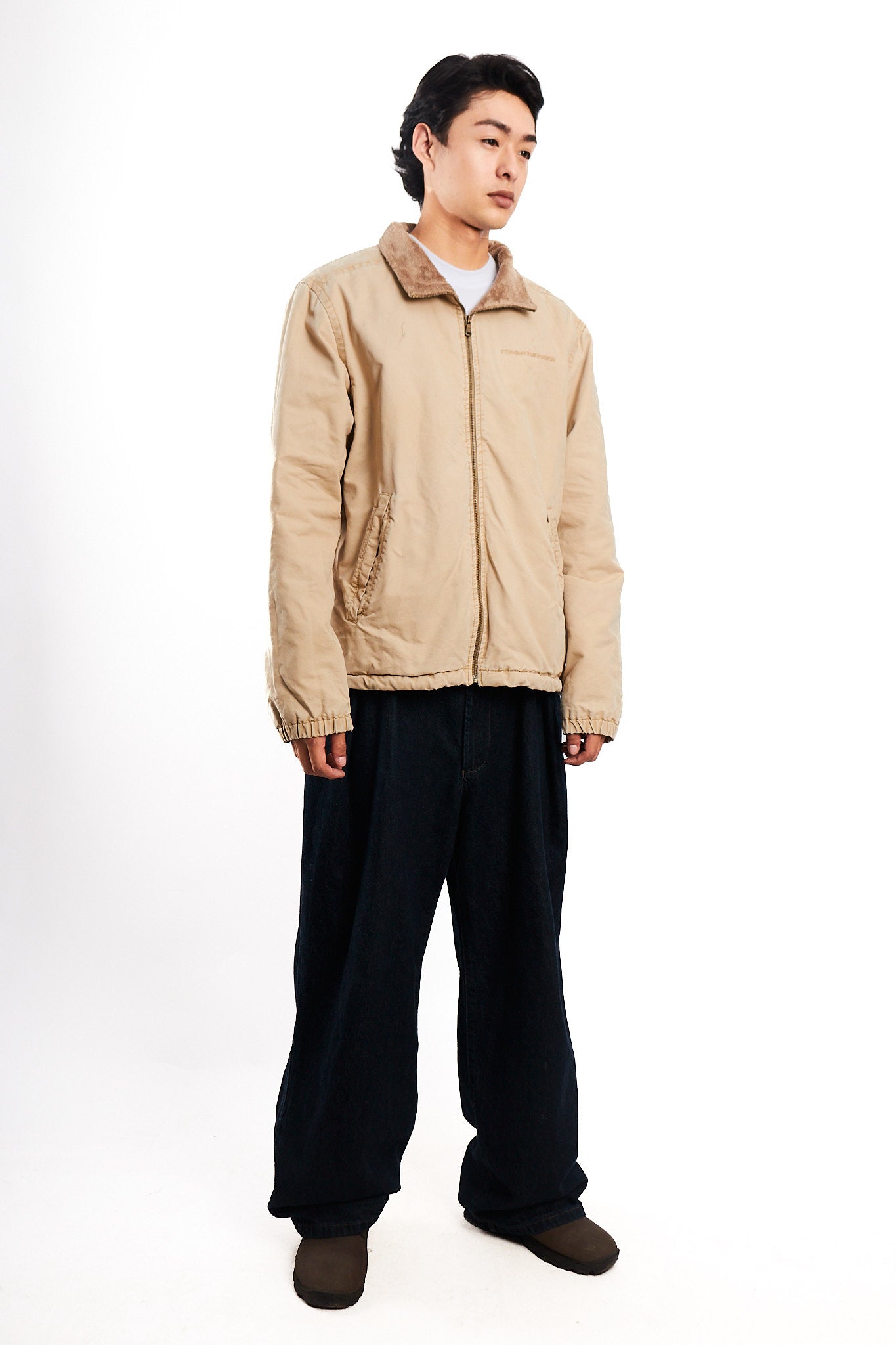 2000 Vintage Tommy Hilfiger Beige Sherpa Quilted Jacket (M/L)