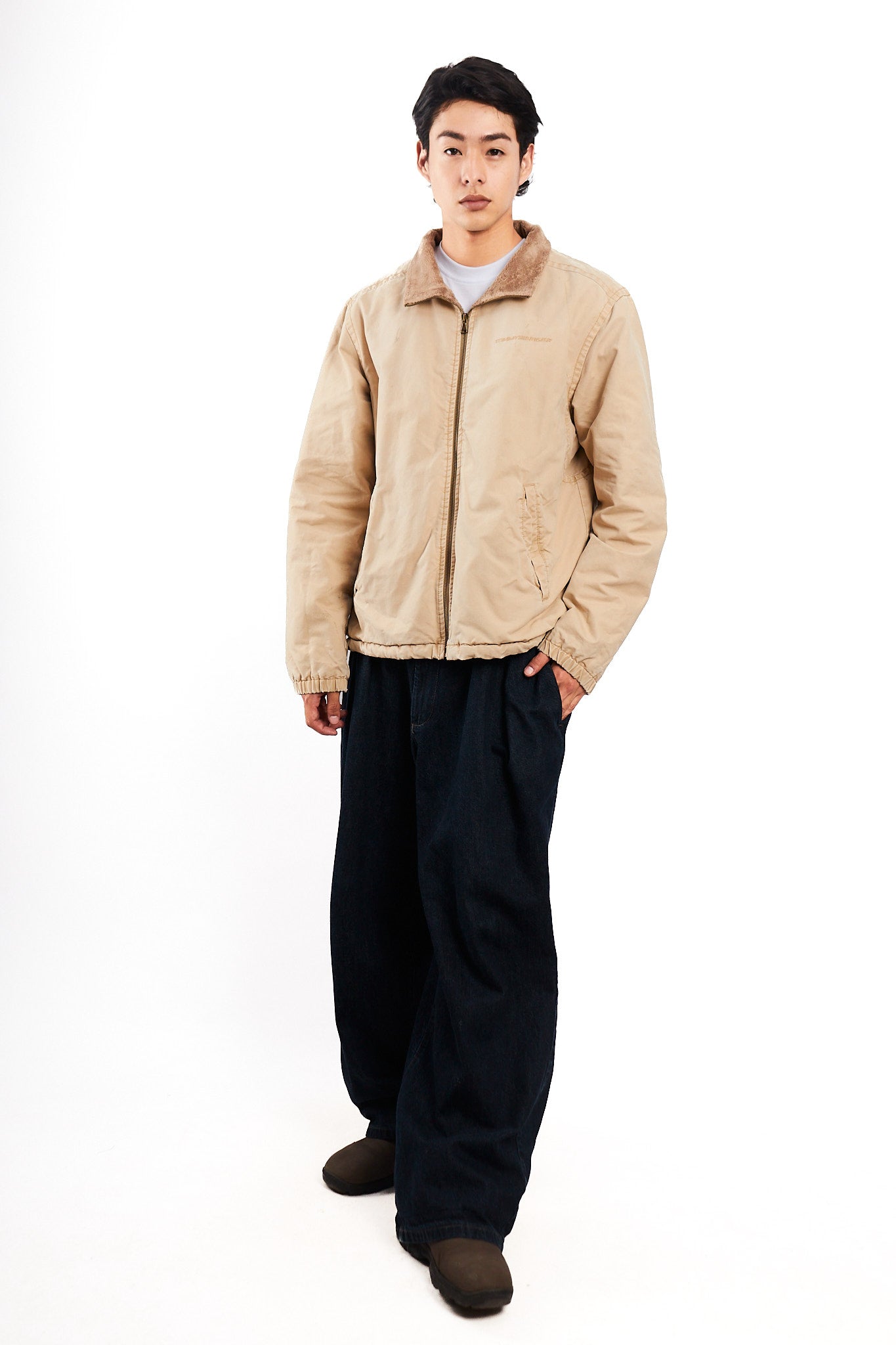 2000 Vintage Tommy Hilfiger Beige Sherpa Quilted Jacket (M/L)