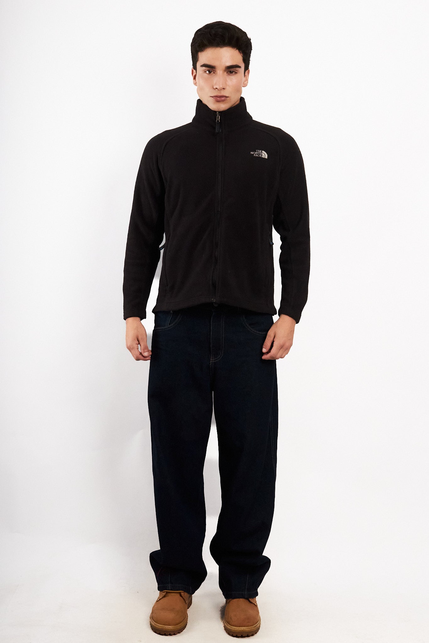 2000 Vintage The North Face Black Fleece Jacket (M)
