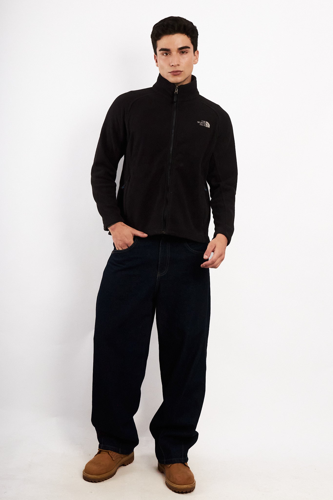 2000 Vintage The North Face Black Fleece Jacket (M)