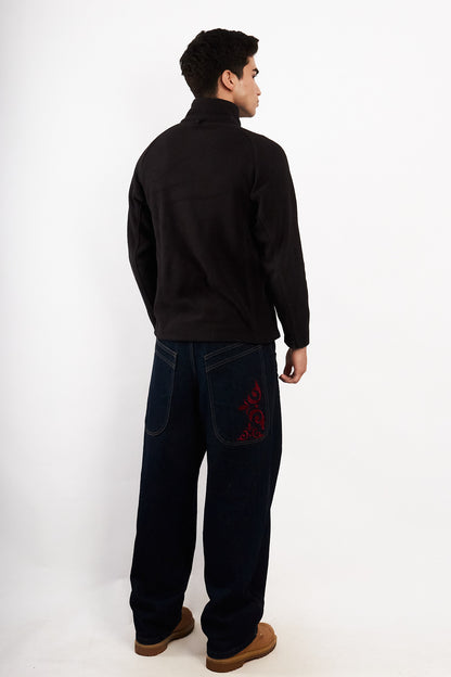 2000 Vintage The North Face Black Fleece Jacket (M)