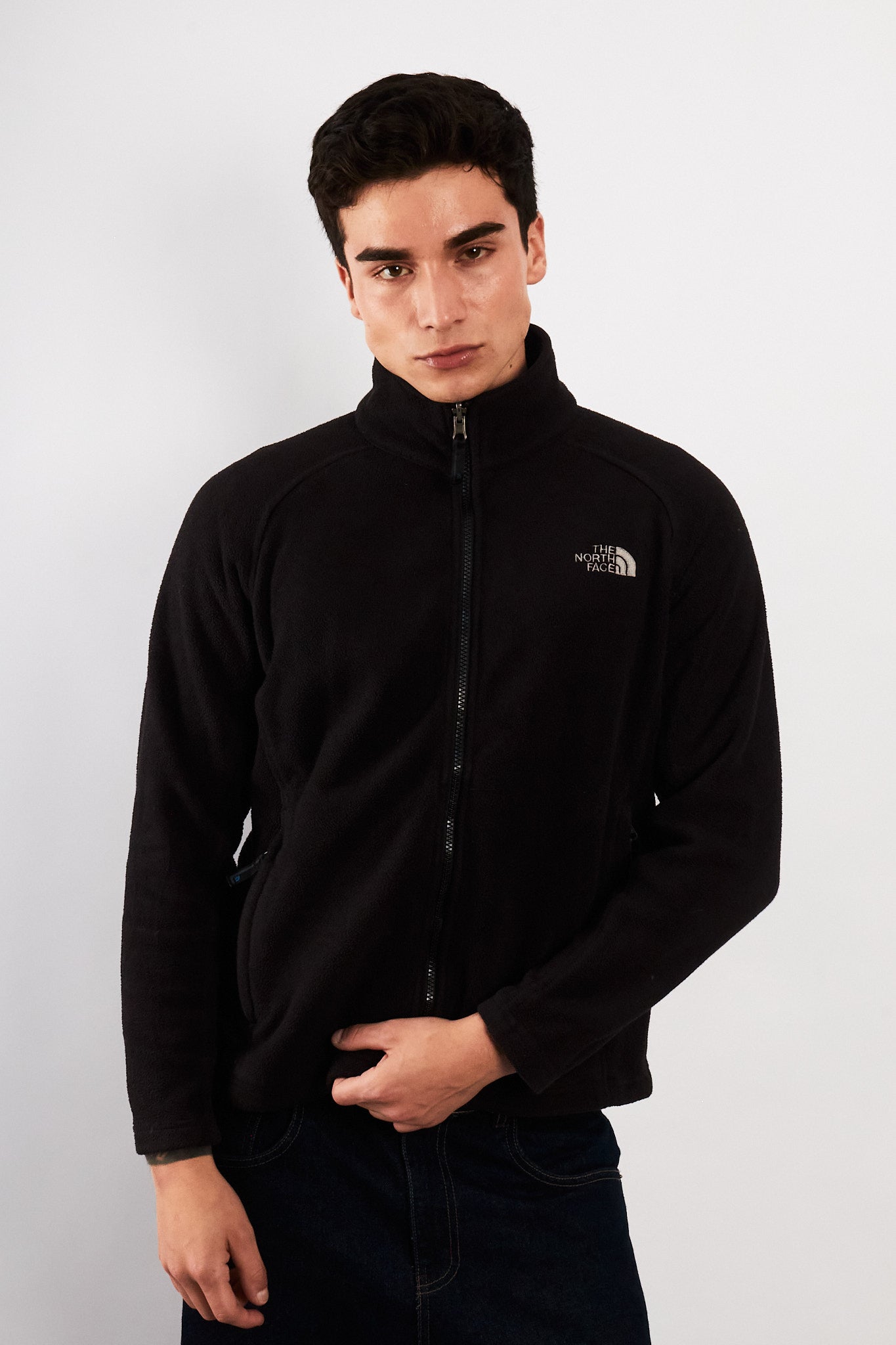 2000 Vintage The North Face Black Fleece Jacket (M)