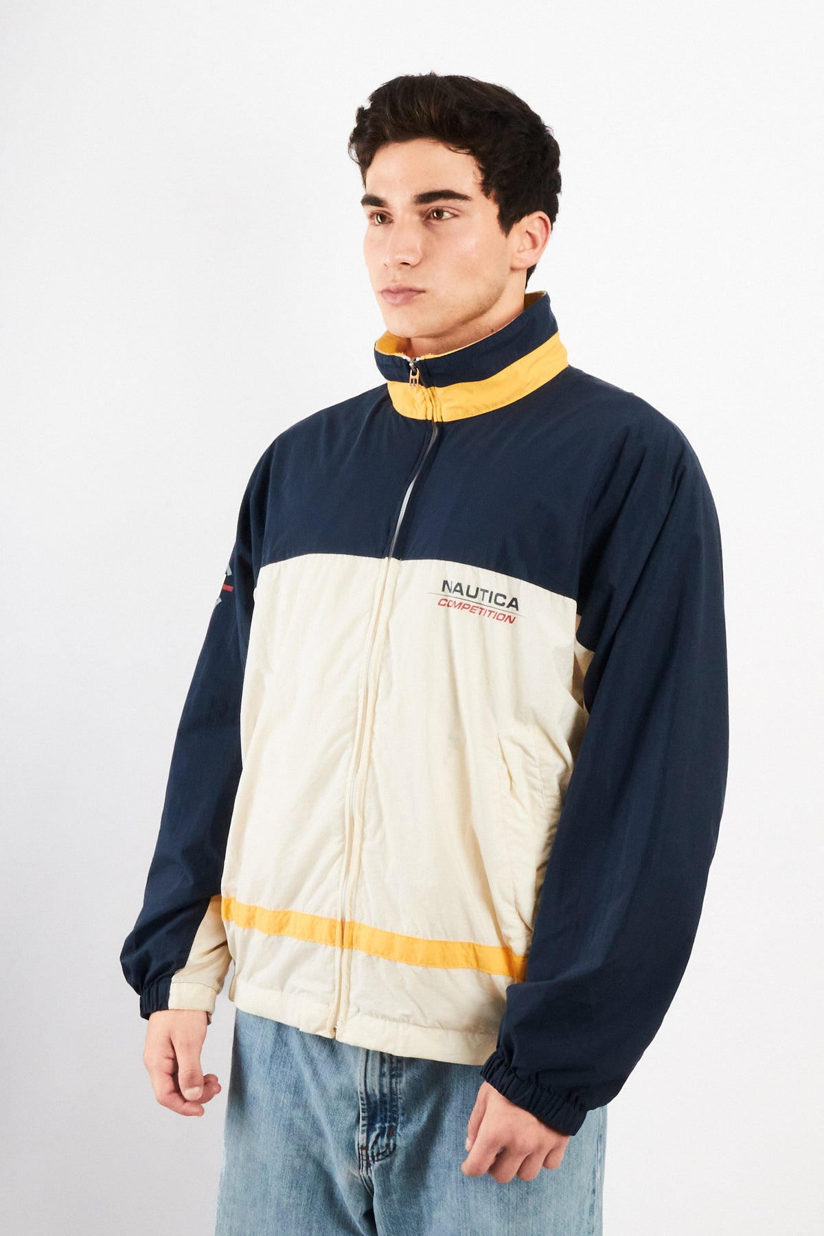 1990 Vintage Nautica Competition Logo Collar Impermeable Jacket (M/L)