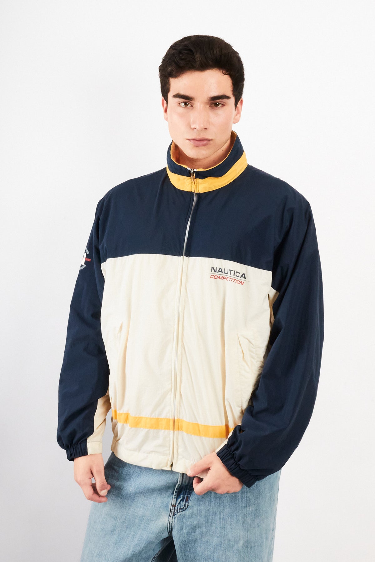 1990 Vintage Nautica Competition Logo Collar Impermeable Jacket (M/L)