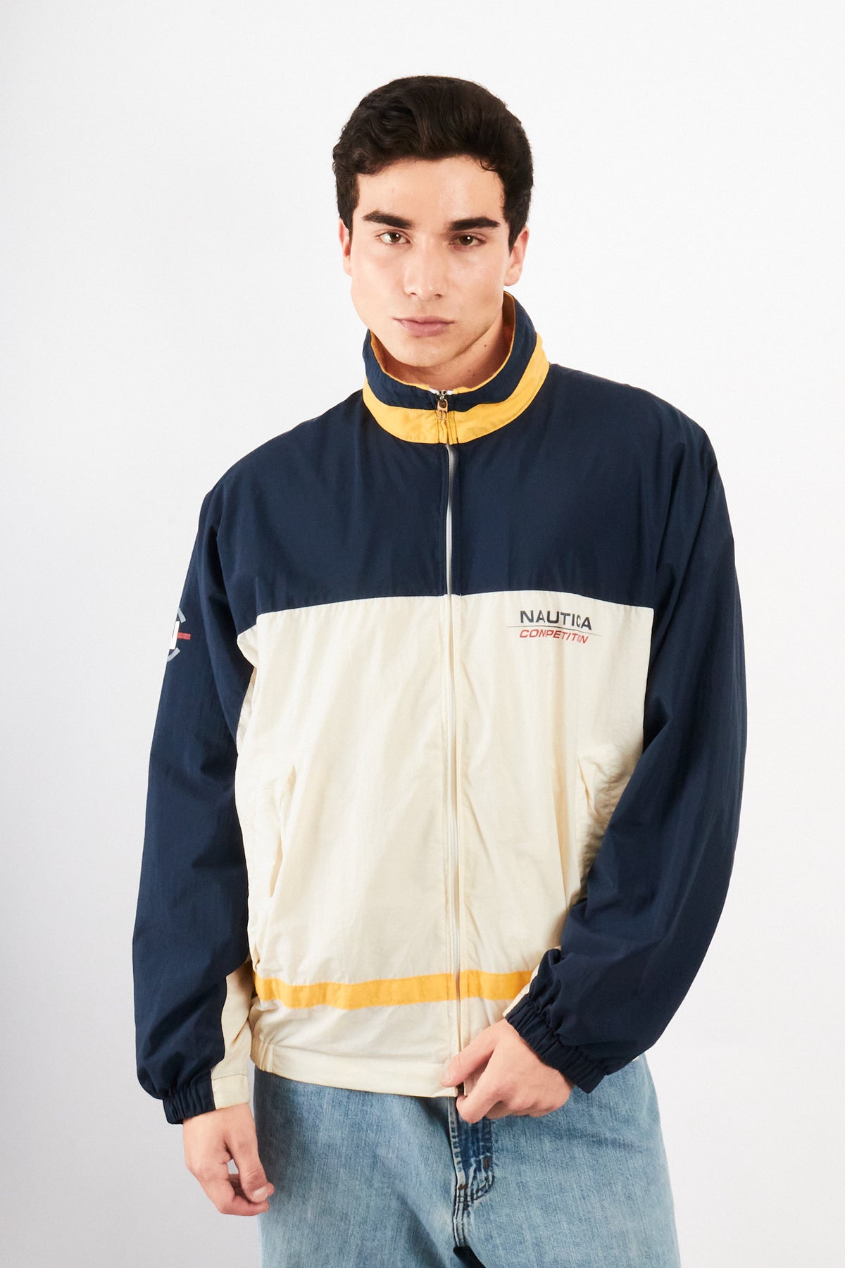 1990 Vintage Nautica Competition Logo Collar Impermeable Jacket (M/L)