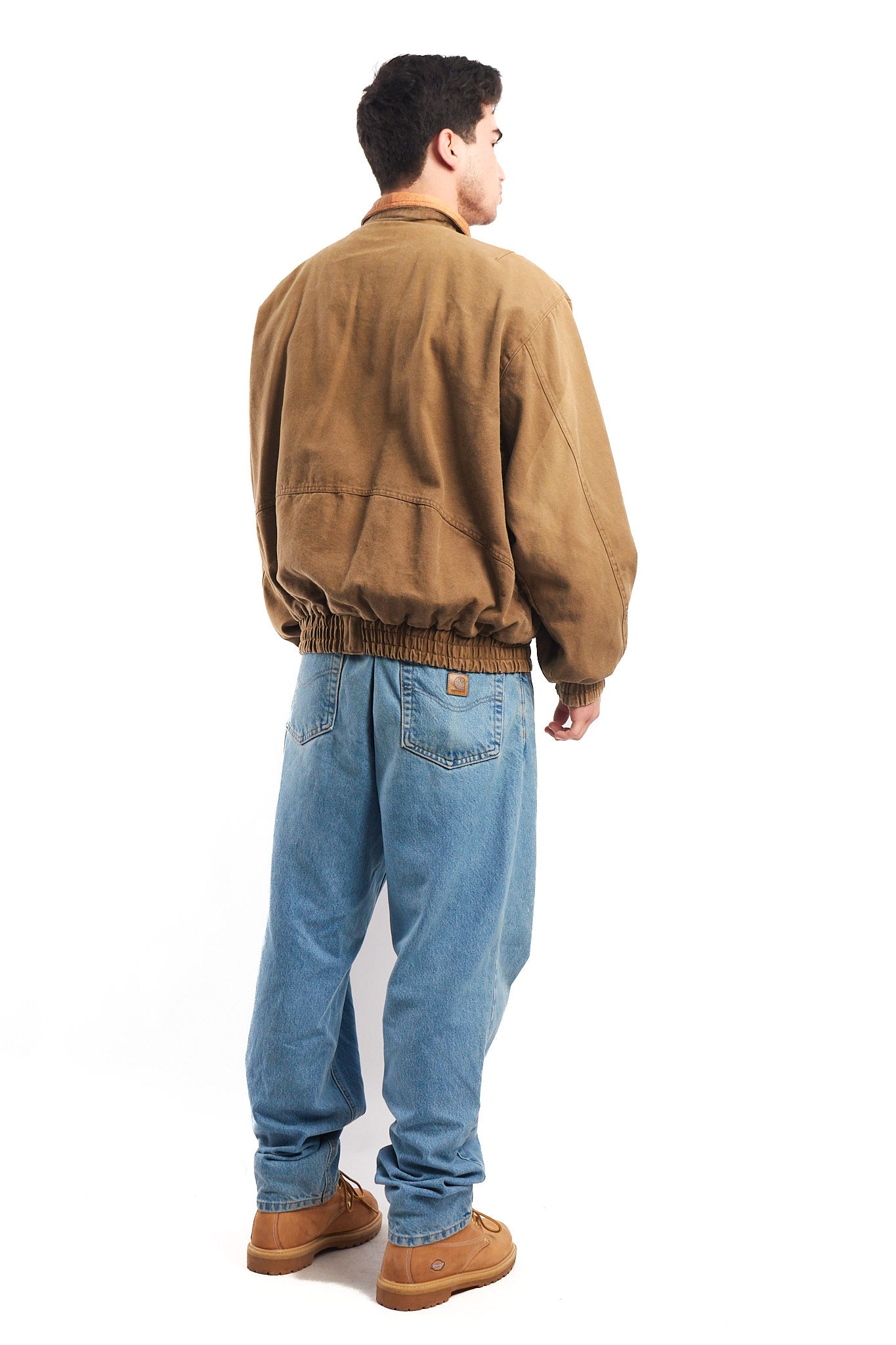 2000 Vintage Leather Collar Workwear Jacket (L)