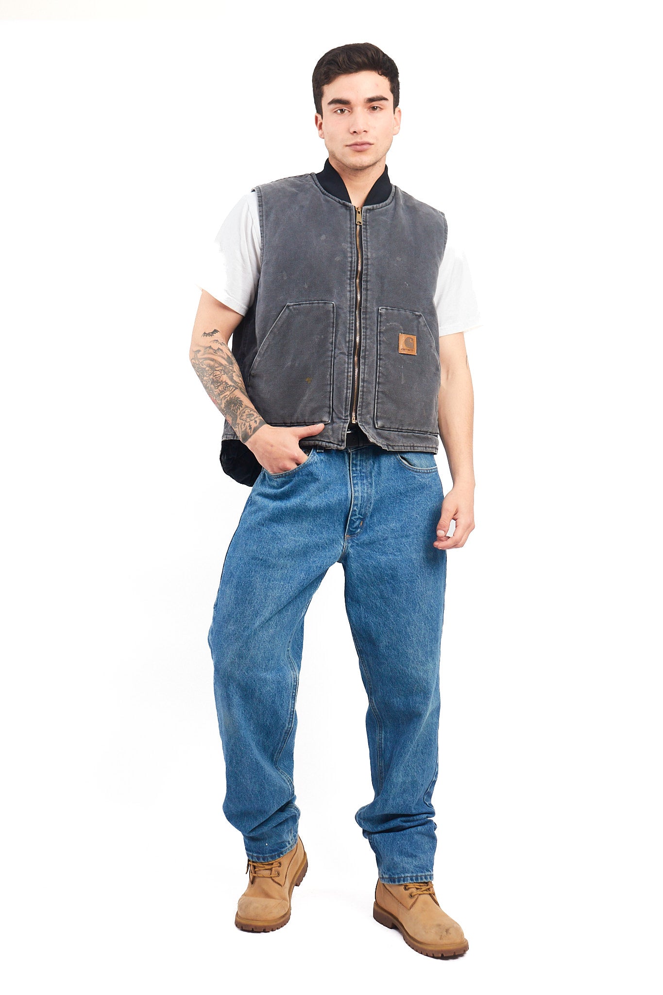 Vintage Carhartt Petrol Gray Vest (M/L)