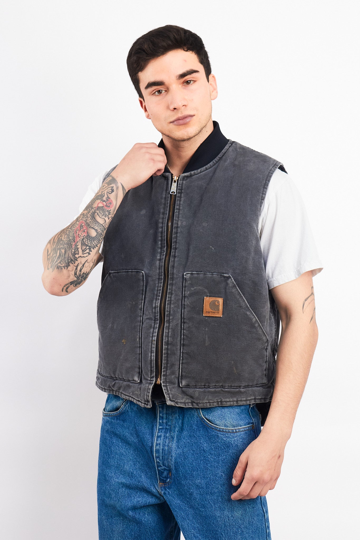 Vintage Carhartt Petrol Gray Vest (M/L)