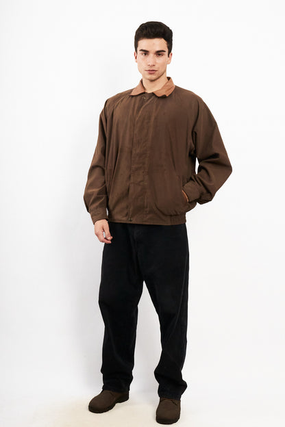 2000 Vintage Yves Saint Laurent Leather Collar Harrington (M/L)