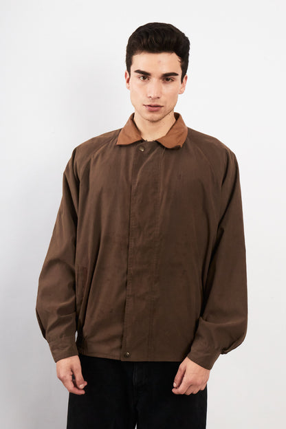 2000 Vintage Yves Saint Laurent Leather Collar Harrington (M/L)