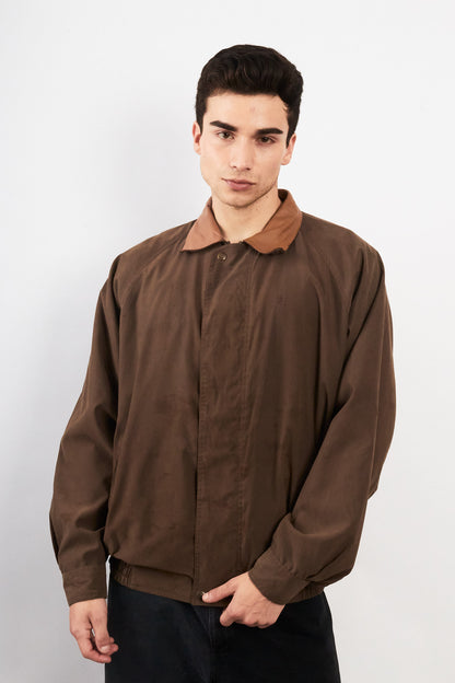 2000 Vintage Yves Saint Laurent Leather Collar Harrington (M/L)