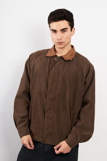 2000 Vintage Yves Saint Laurent Leather Collar Harrington (M/L)