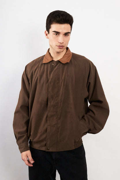 2000 Vintage Yves Saint Laurent Leather Collar Harrington (M/L)