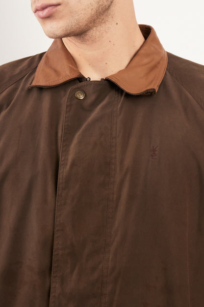2000 Vintage Yves Saint Laurent Leather Collar Harrington (M/L)