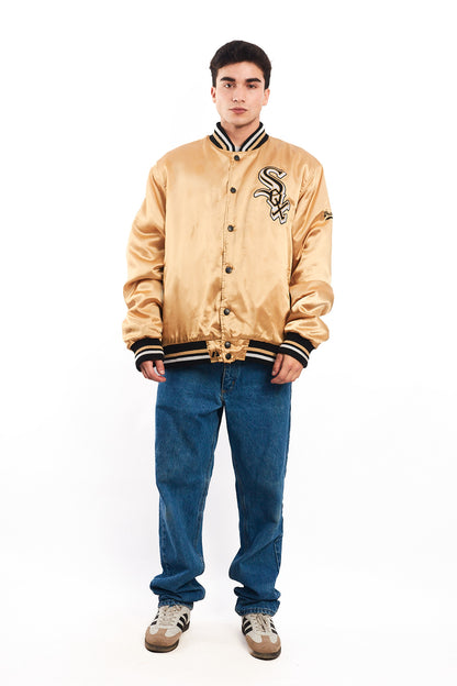 1990 Vintage Majestic MLB Chicago White Sox Gold Satin Jacket (L/XL)