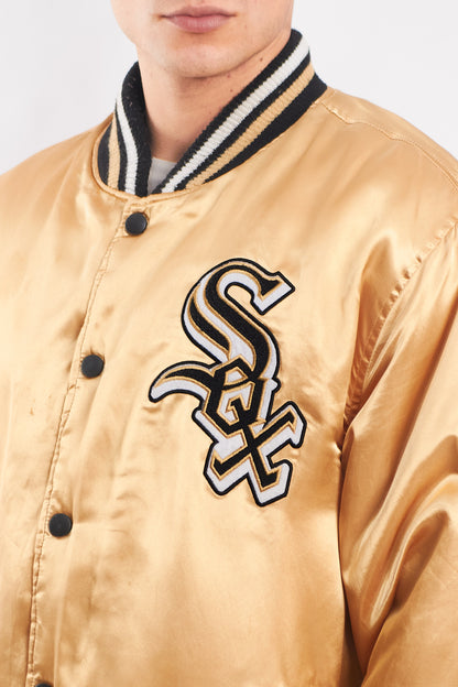 1990 Vintage Majestic MLB Chicago White Sox Gold Satin Jacket (L/XL)