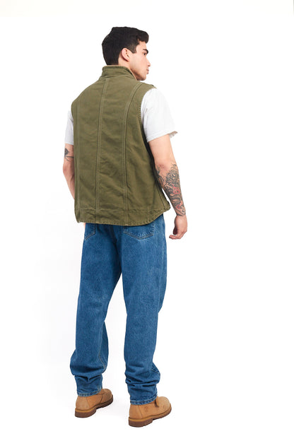 Vintage Carhartt Light Olive Green Sherpa Vest (M/L)
