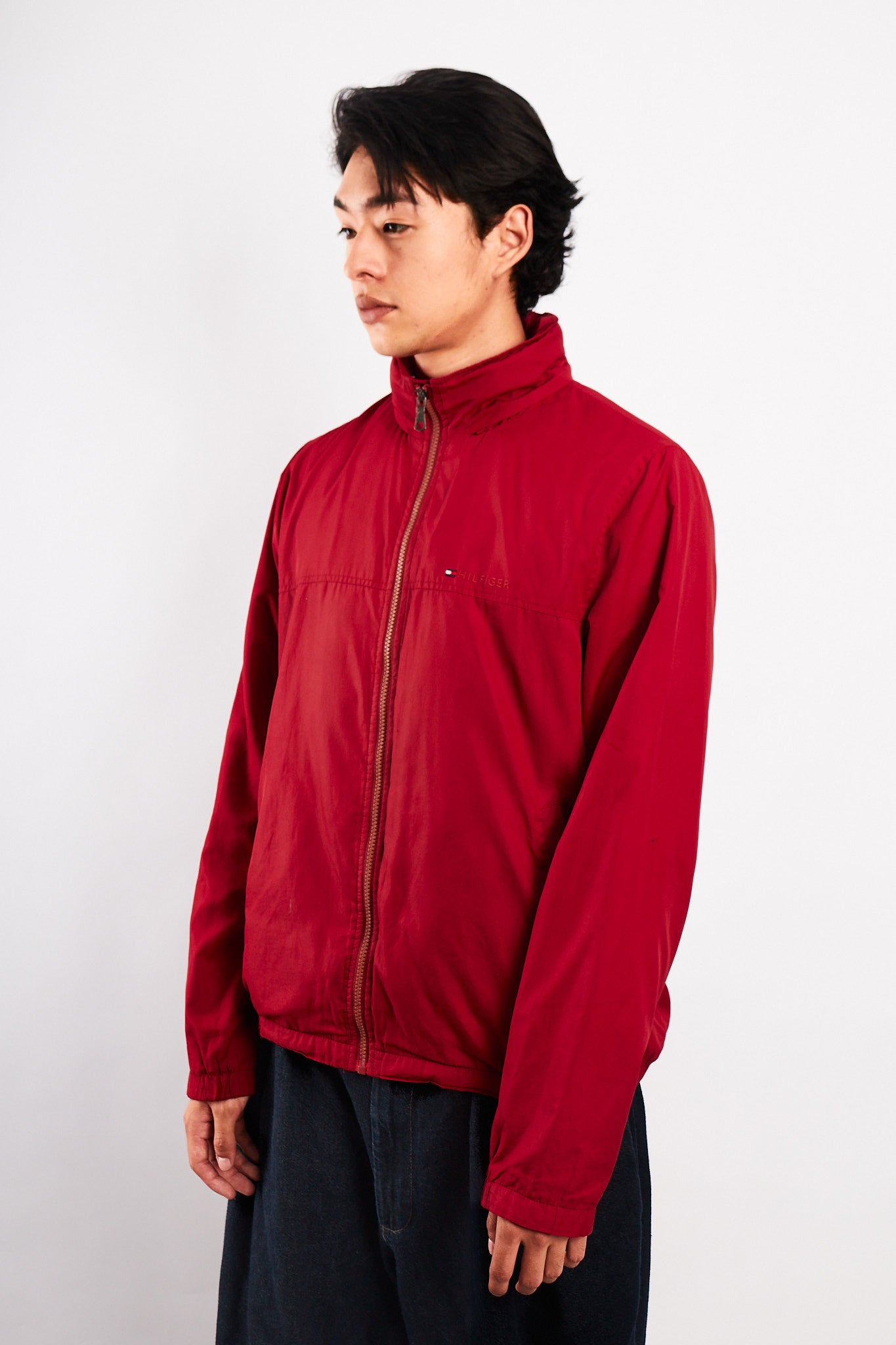 2000 Tommy Hilfiger Red Bomber Jacket (S/M)