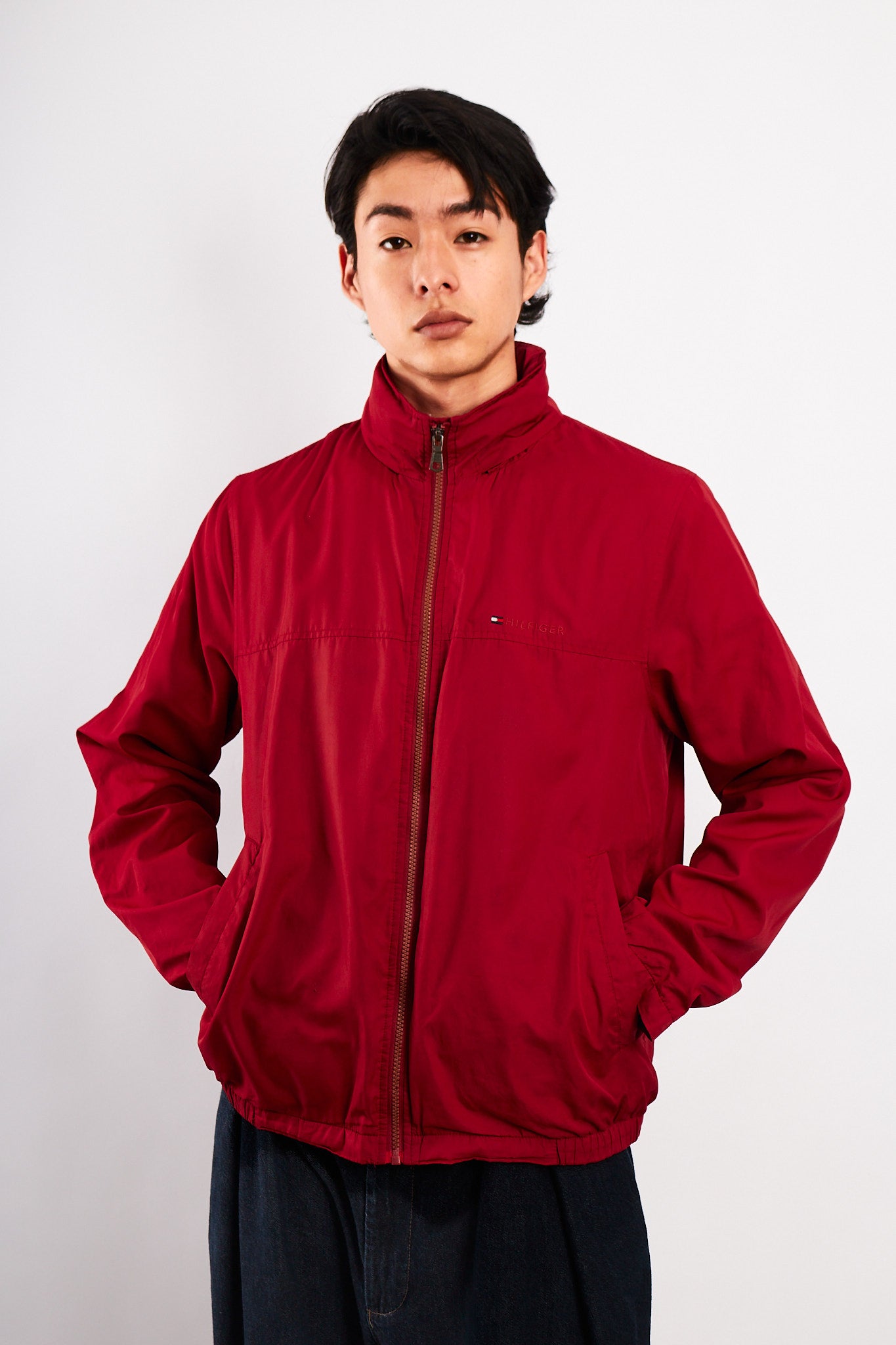 2000 Tommy Hilfiger Red Bomber Jacket (S/M)