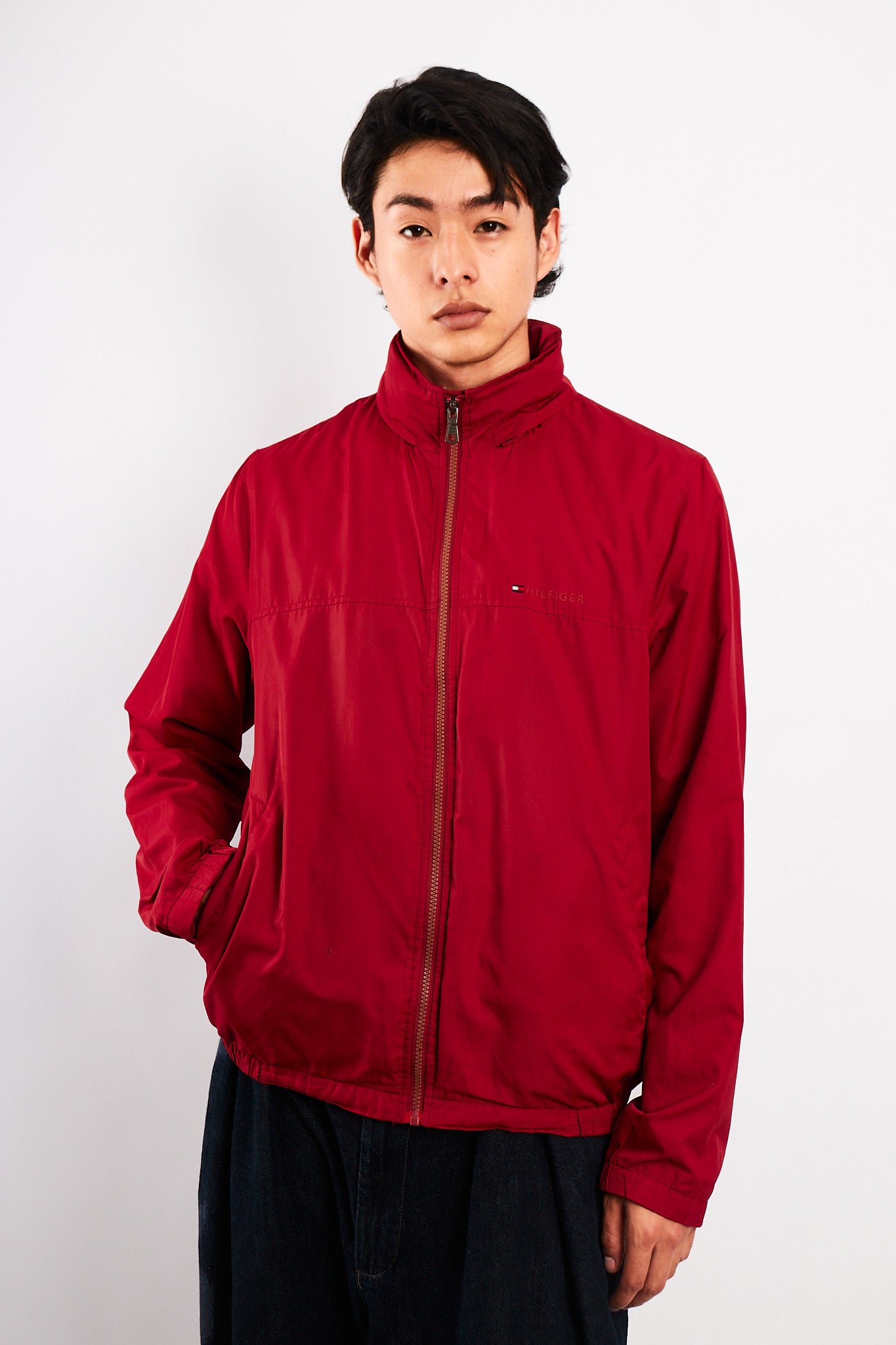 2000 Tommy Hilfiger Red Bomber Jacket (S/M)