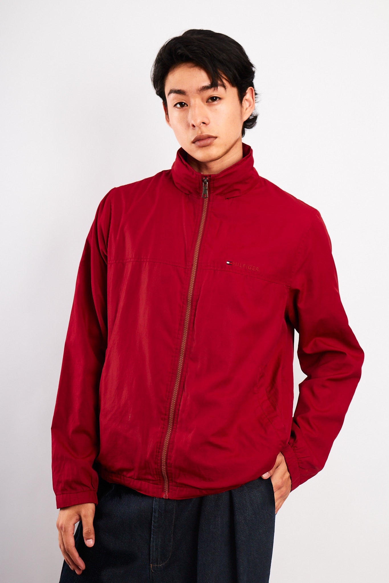 2000 Tommy Hilfiger Red Bomber Jacket (S/M)