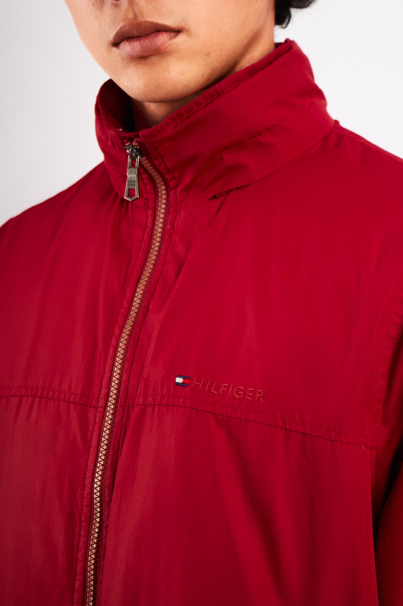 2000 Tommy Hilfiger Red Bomber Jacket (S/M)