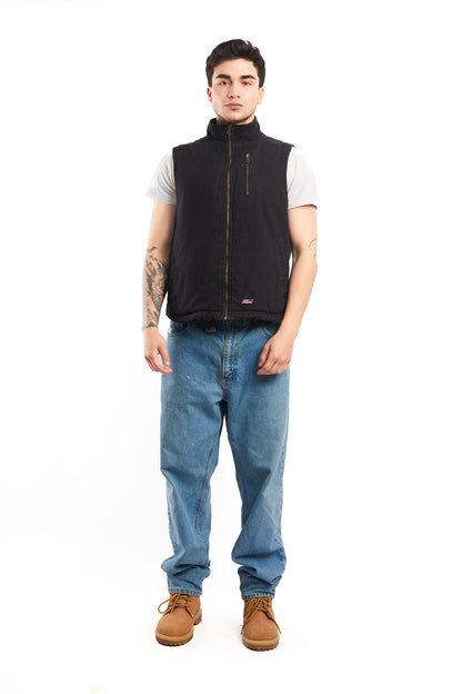 Vintage Dickies Black Sherpa Vest (M)