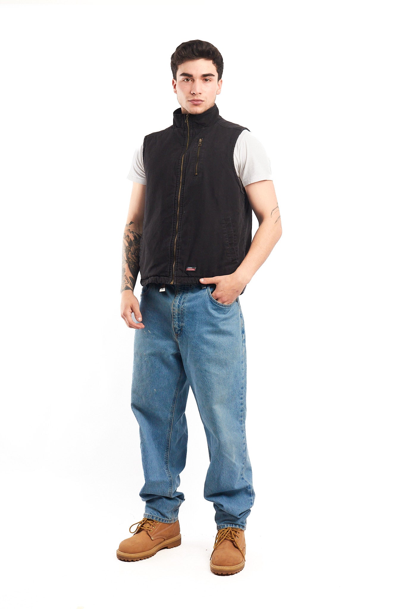 Vintage Dickies Black Sherpa Vest (M)