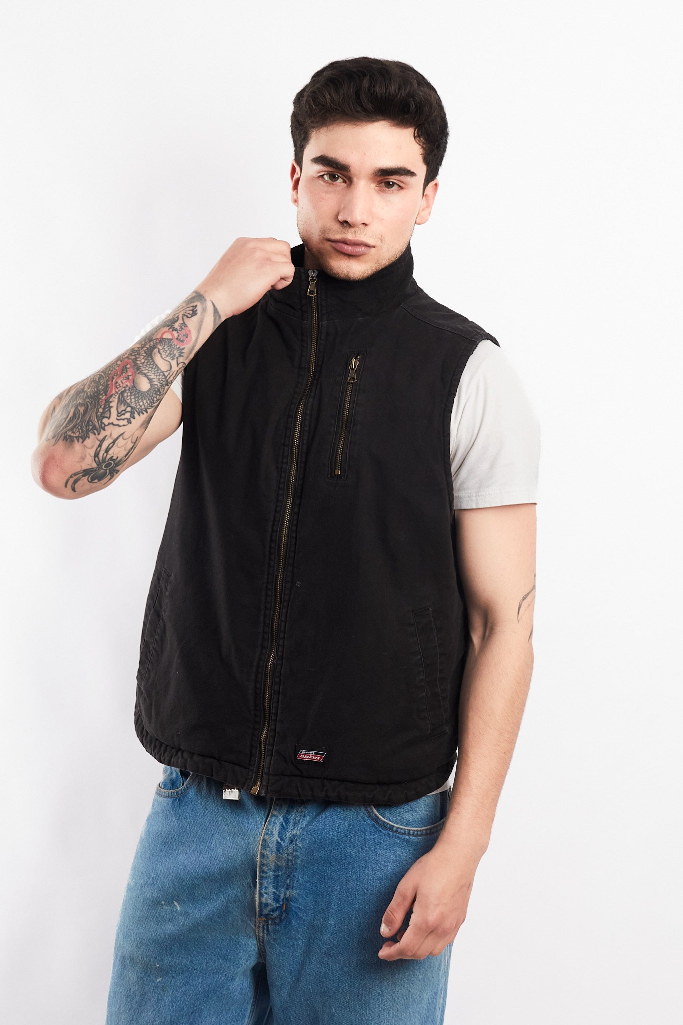 Vintage Dickies Black Sherpa Vest (M)