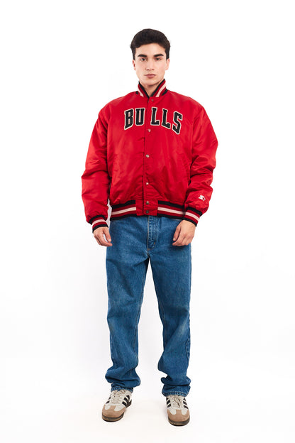 1980 Vintage Starter NBA Chicago Bulls Satin Bomber Jacket (L)
