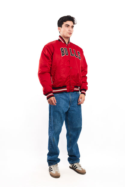 1980 Vintage Starter NBA Chicago Bulls Satin Bomber Jacket (L)