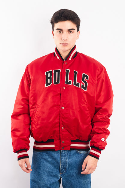 1980 Vintage Starter NBA Chicago Bulls Satin Bomber Jacket (L)