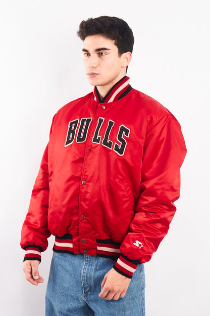 1980 Vintage Starter NBA Chicago Bulls Satin Bomber Jacket (L)
