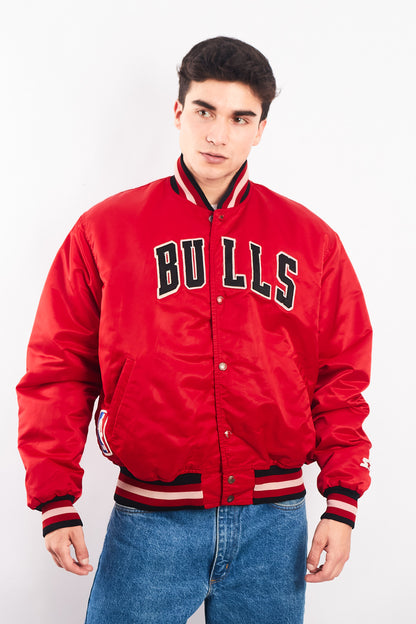 1980 Vintage Starter NBA Chicago Bulls Satin Bomber Jacket (L)