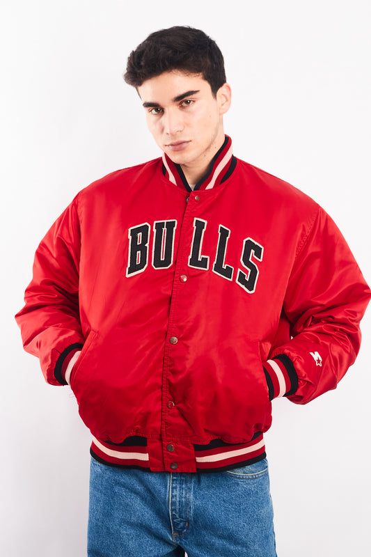 1980 Vintage Starter NBA Chicago Bulls Satin Bomber Jacket (L)