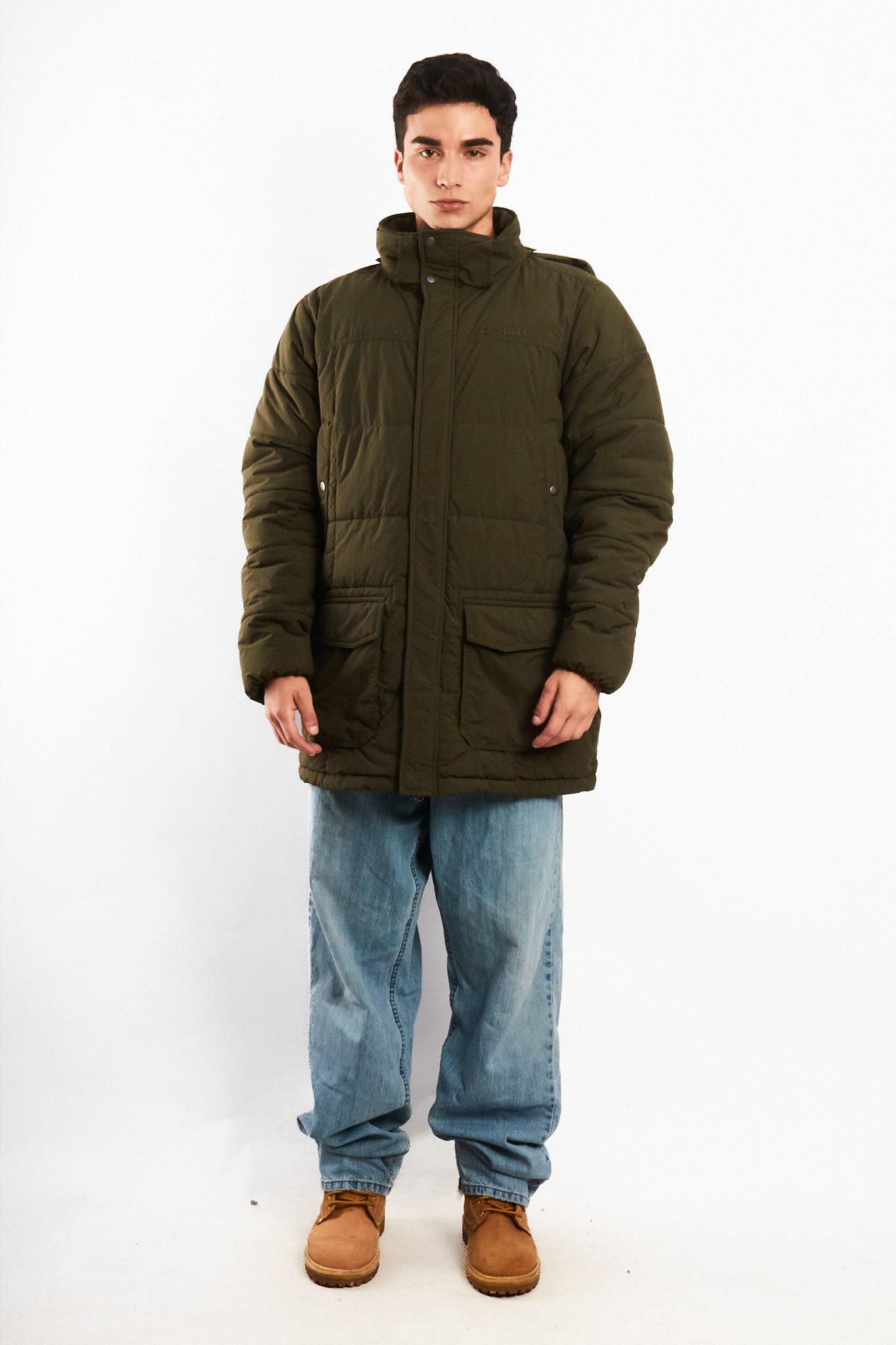 2000 Vintage Columbia Army Green Padded Coat (L)