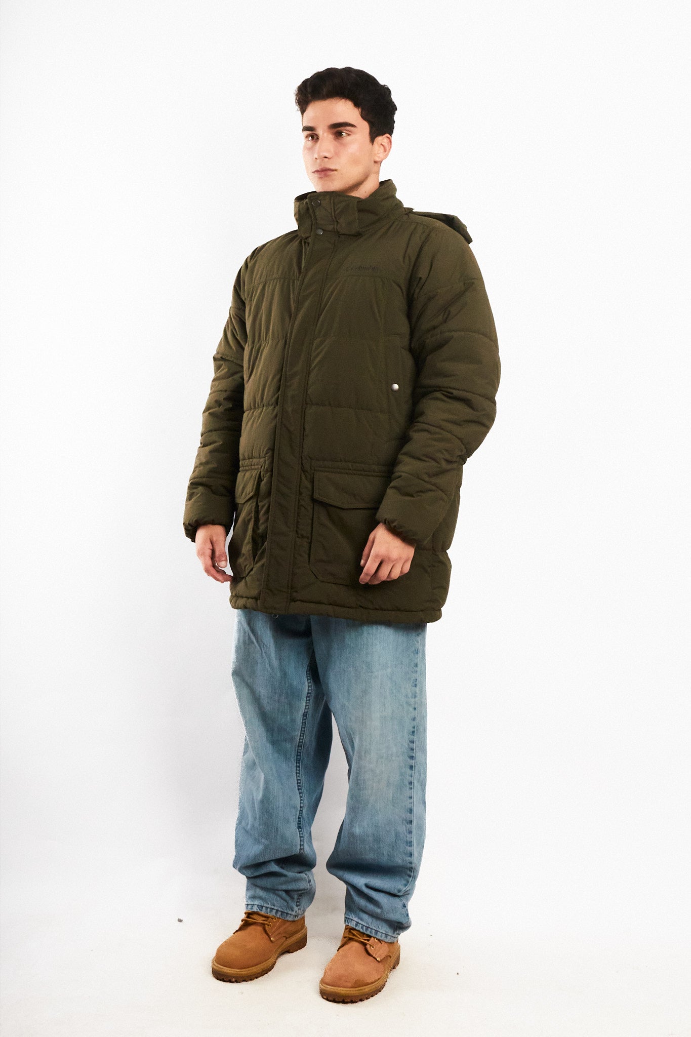 2000 Vintage Columbia Army Green Padded Coat (L)