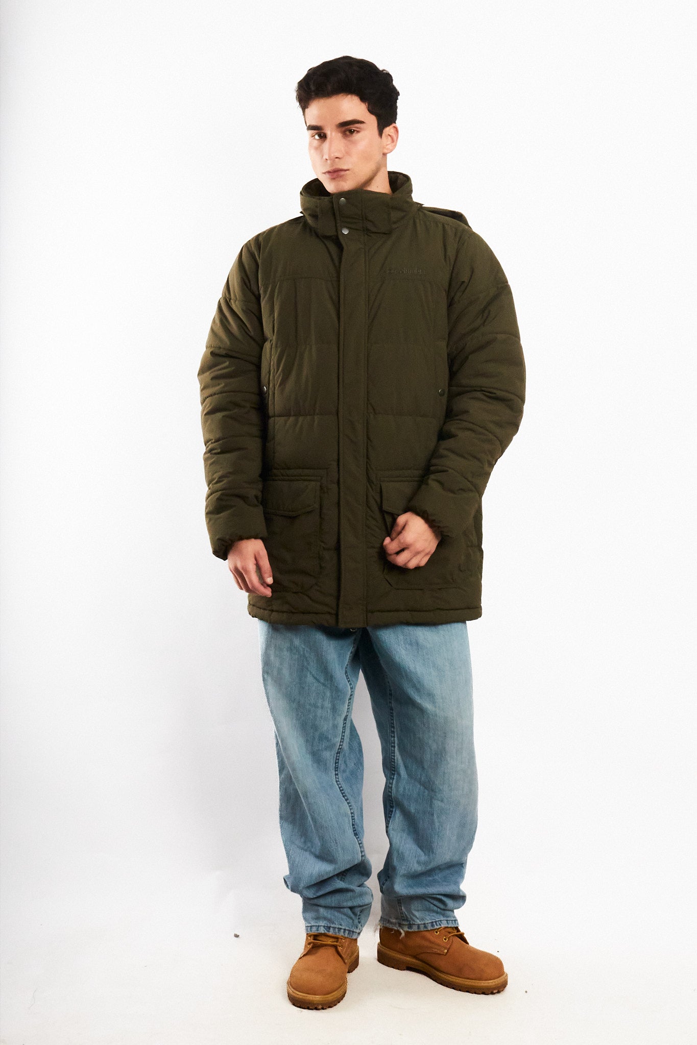 2000 Vintage Columbia Army Green Padded Coat (L)