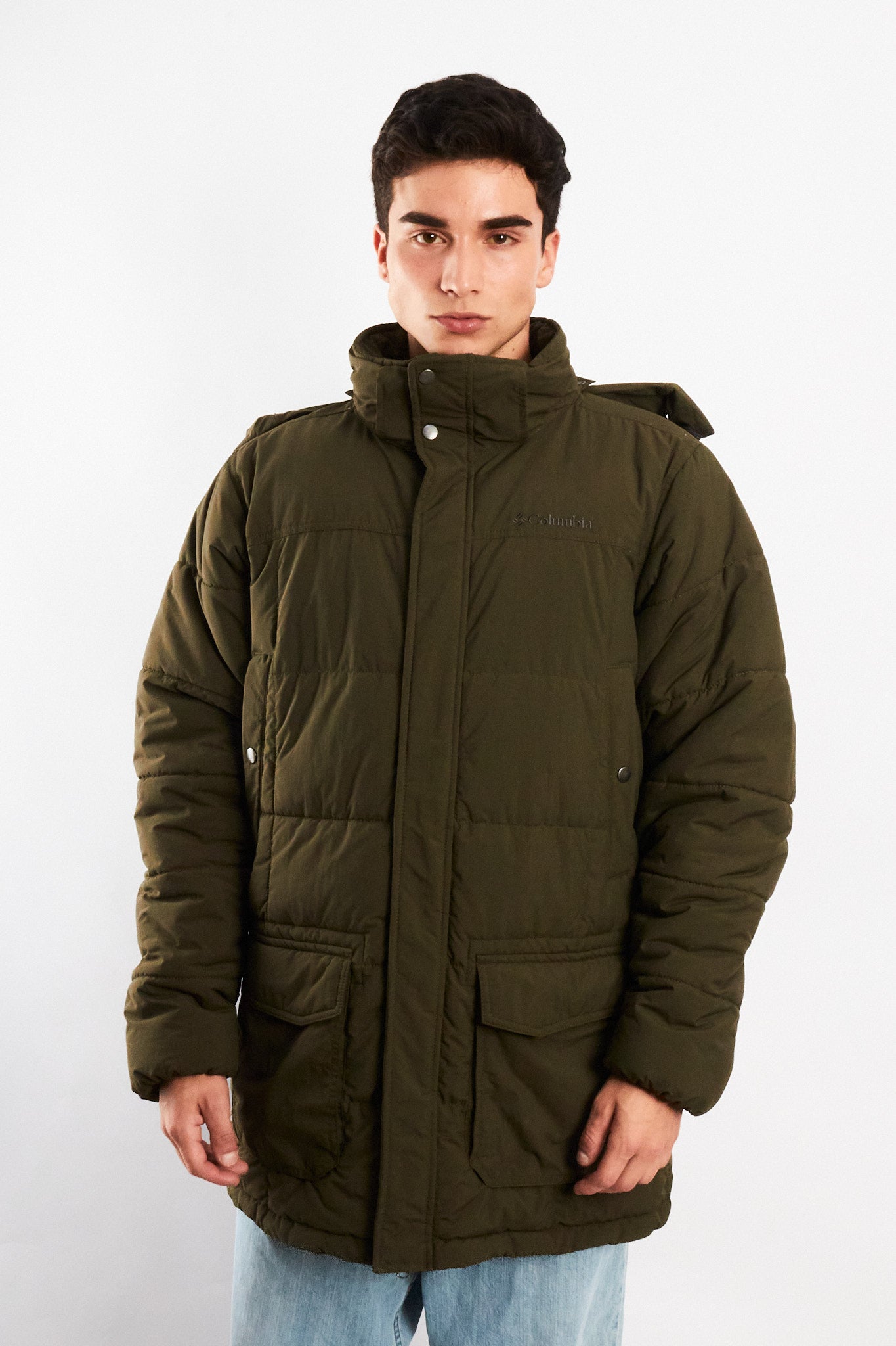 2000 Vintage Columbia Army Green Padded Coat (L)