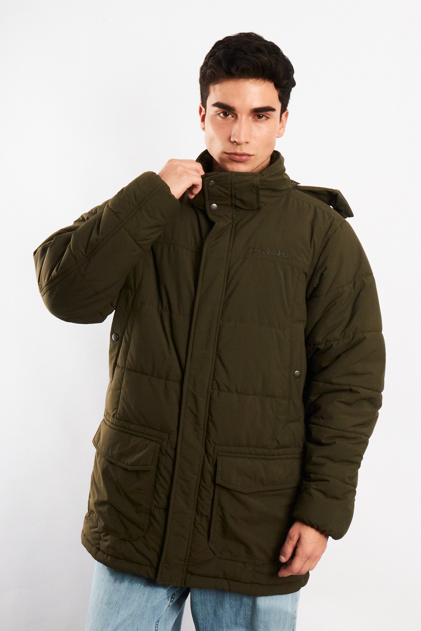 2000 Vintage Columbia Army Green Padded Coat (L)