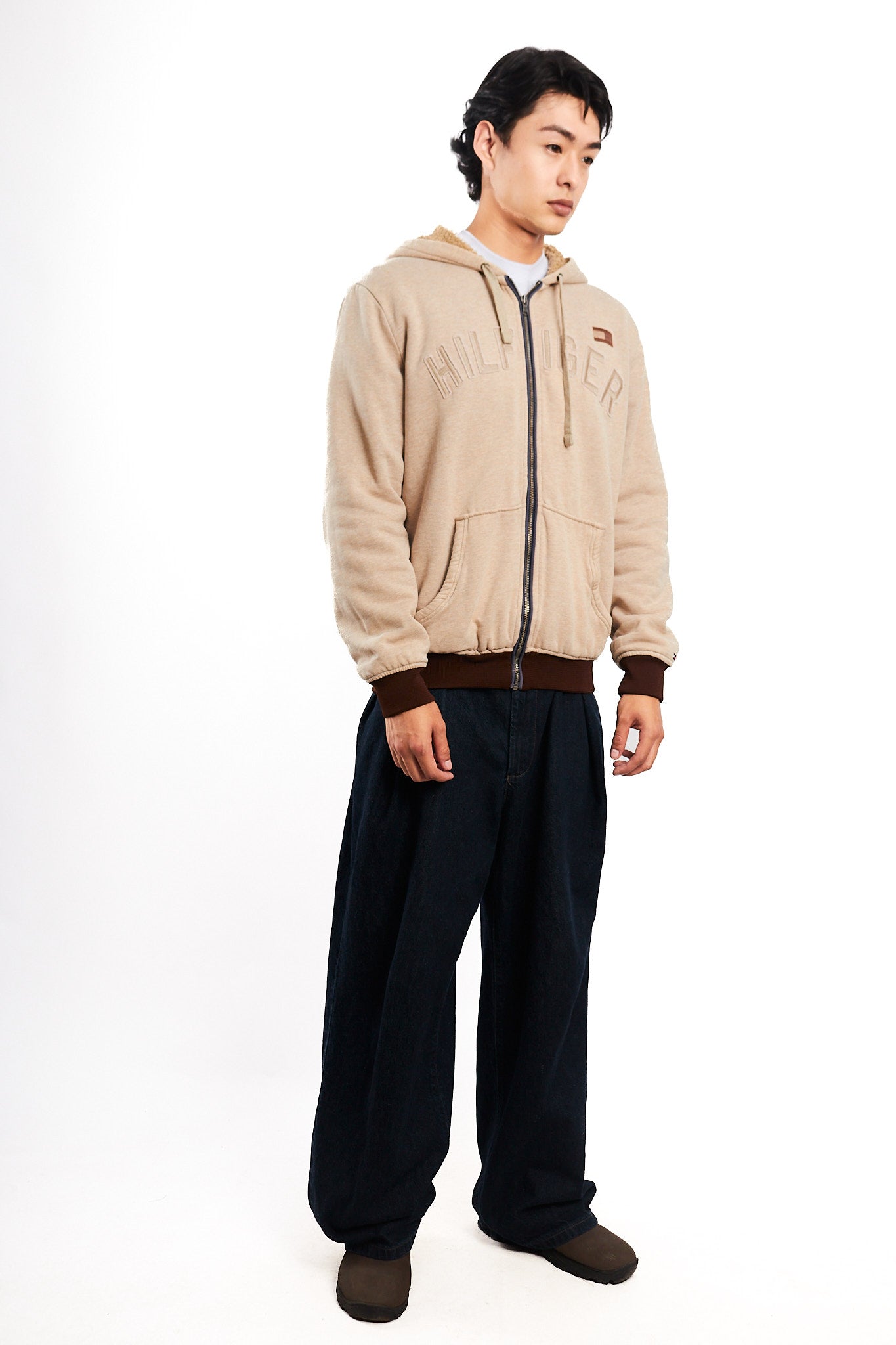 2000 Vintage Tommy Hilfiger Sherpa Hooded Jacket (M/L)