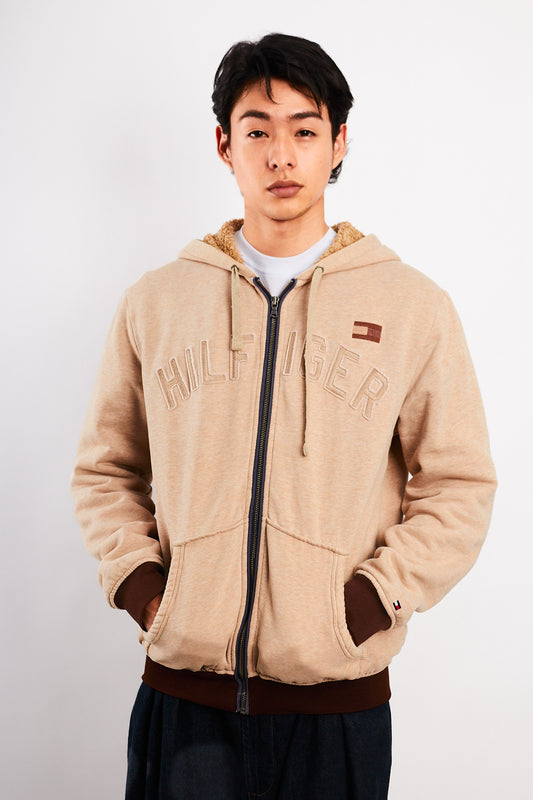 2000 Vintage Tommy Hilfiger Sherpa Hooded Jacket (M/L)