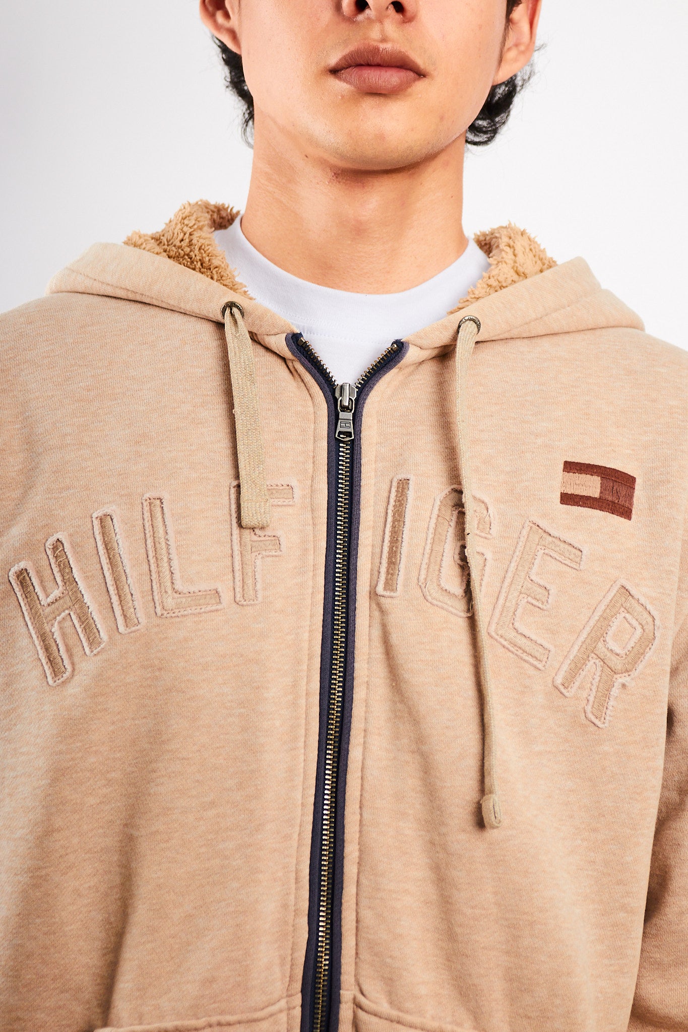 2000 Vintage Tommy Hilfiger Sherpa Hooded Jacket (M/L)